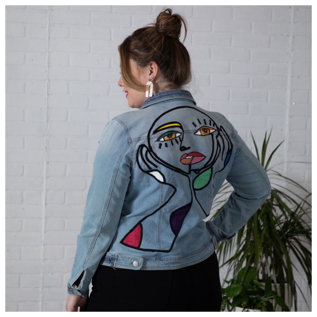 Graffiti Girl embellished nim jacket